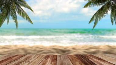 Tatil günlerinde deniz palmiye ağaçları altında