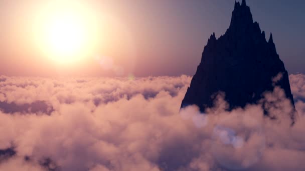 Perspektive Über Den Wolken Berg Und Sonnenuntergang — Stockvideo