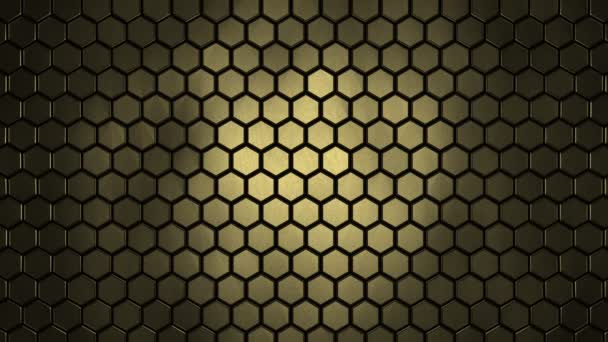 Zeshoekige Honingraat Textuur Geel Uhd Achtergrond Achtergrond Textuur — Stockvideo