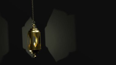 Ramazan Kareem mum fener yavaş hız dönen Ramazan grafik animasyon, yavaş hareket.