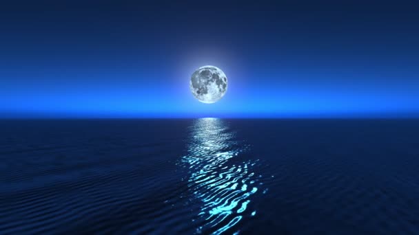 Sorgere Della Luna Sul Mare Tropici — Video Stock