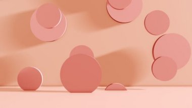 Pembe arka plan üzerine düşen silindirlerin dokusu