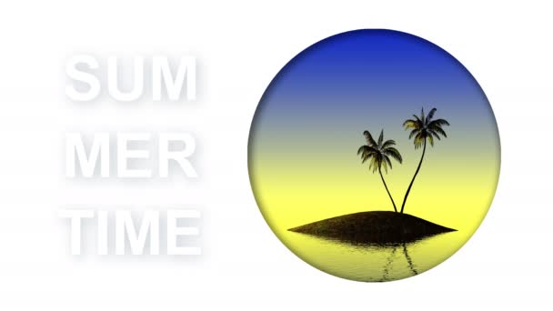 Summertime Logo Sea Palm Trees — Stock Video