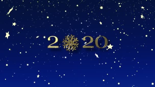 Animation Christmas Background 2020 Snowflakes New Year — Stock Video