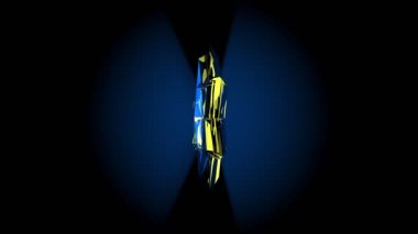 David 'in altıgen yıldızı parlar ve döner. Yahudilerin sembolü.