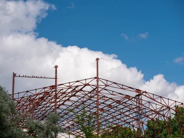 Construction Huge Red Frame Shopping Center City Royalty Free Stock Photos