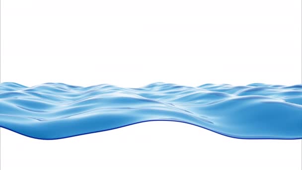 Suyun Boyutlu Görüntüsü Beyaz Arkaplanda Deniz Dalgaları — Stok video
