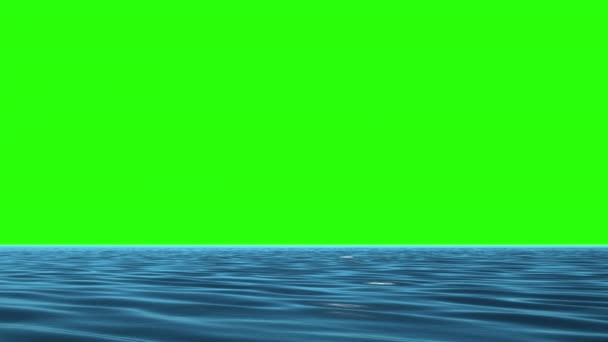 Representación Las Olas Del Mar Sobre Fondo Verde Textura Agua — Vídeo de stock