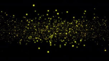 Siyah arka plan üzerine düşen konfeti. Mary Christmas ve mutlu yıllar arkaplan animasyonu.