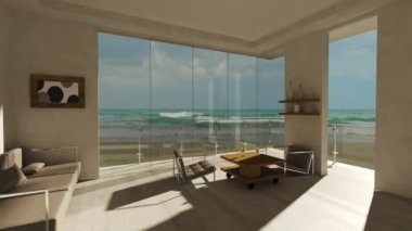 Otel penceresinden okyanusa ve bulutlara kadar deniz kenarında dinlenin.