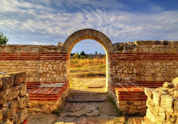 Entrada Parede Pedra Antiga Fortaleza — Fotografia de Stock