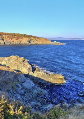 Kayalık kıyısında güzel manzara