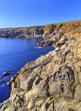 Kayalık kıyısında güzel manzara
