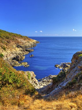 Kayalık kıyısında güzel manzara