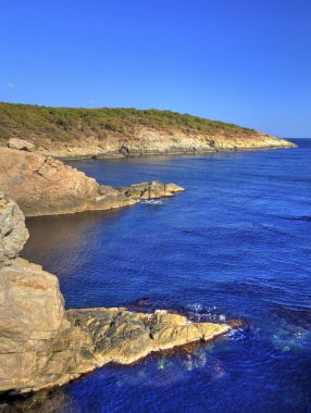 Kayalık kıyısında güzel manzara