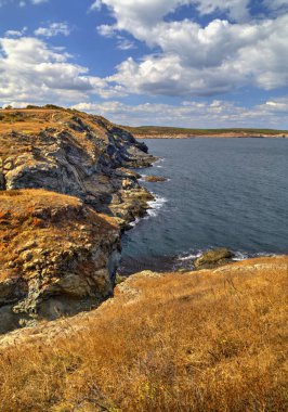 Kayalık kıyısında güzel manzara