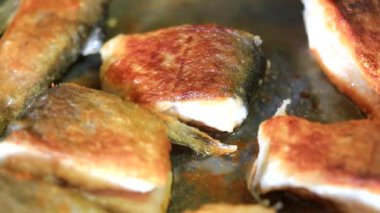 Kızartma balık closeup parçaları