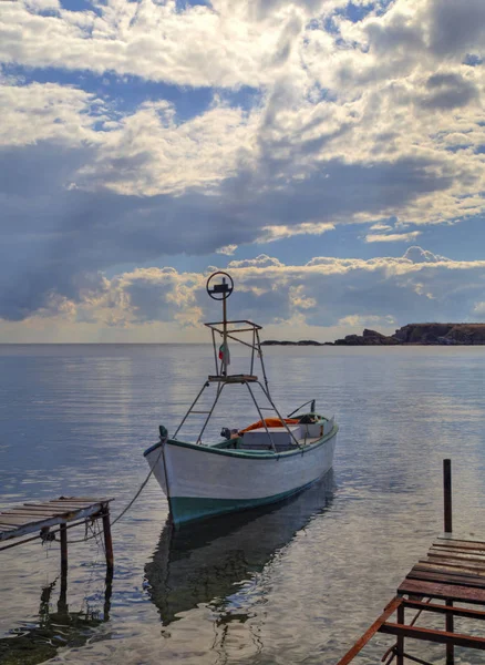 Schöne Landschaft Mit Boot Meer — Stockfoto