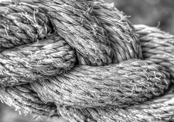 Old Rope Background Black White — Stock Photo, Image