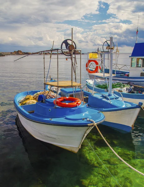 Hermoso Paisaje Con Barcos Mar — Foto de Stock