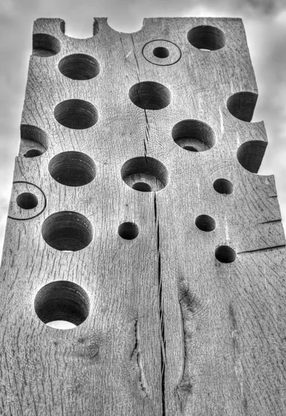 Beautiful Wooden Sculpture Black White — Stock Photo, Image