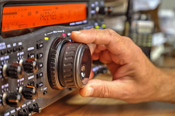 Moderne Hoge Frequentie Radio Amateur Transceiver Closeup — Stockfoto