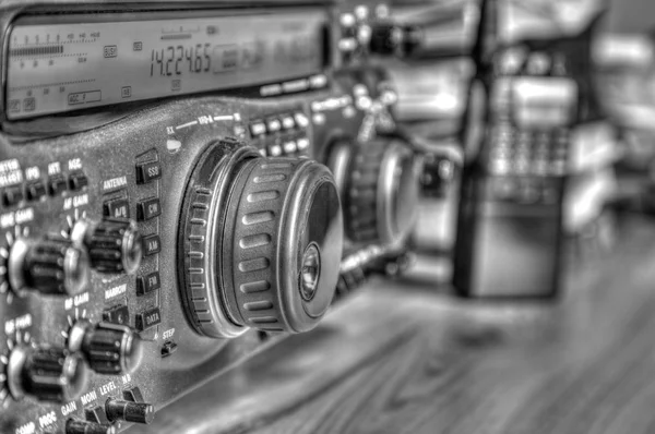 Transceptor Amador Rádio Alta Frequência Moderno Preto Branco — Fotografia de Stock