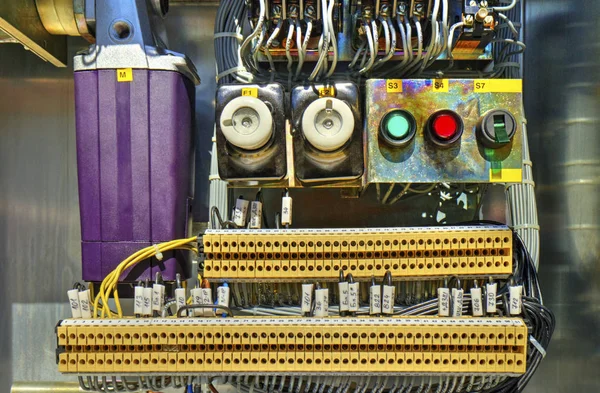 Inside view of control cubicle of high voltage disconnector