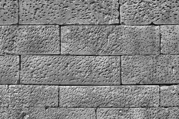 Stenen Muur Achtergrond Zwart Wit — Stockfoto