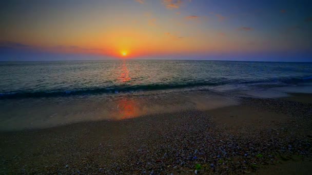 Hermoso Amanecer Sobre Playa — Vídeo de stock