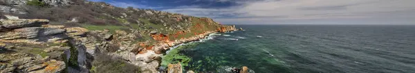Hermoso Paisaje Con Mar Azul Costa Rocosa Vista Panorámica — Foto de Stock