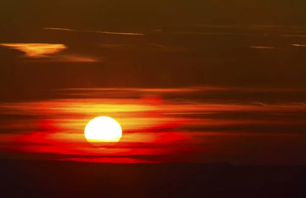 Gyönyörű Naplemente Színes Felhők — Stock Fotó