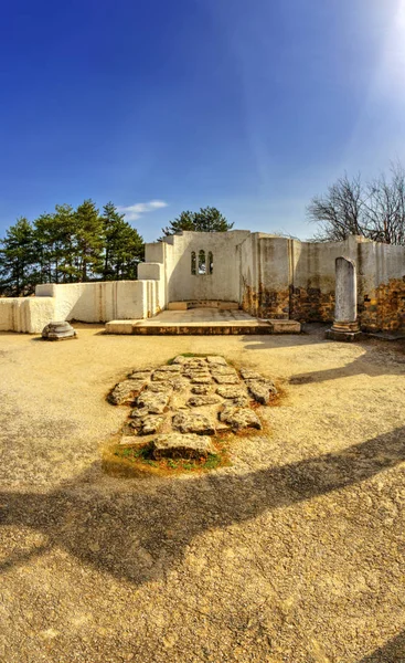 Ruins Ancient Christian Church Fish Eye Perspective — Stock Photo, Image