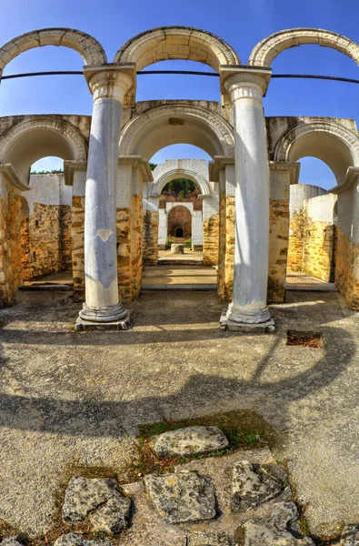 Ruïnes Van Oude Christelijke Kerk Vis Eye Perspectief — Stockfoto