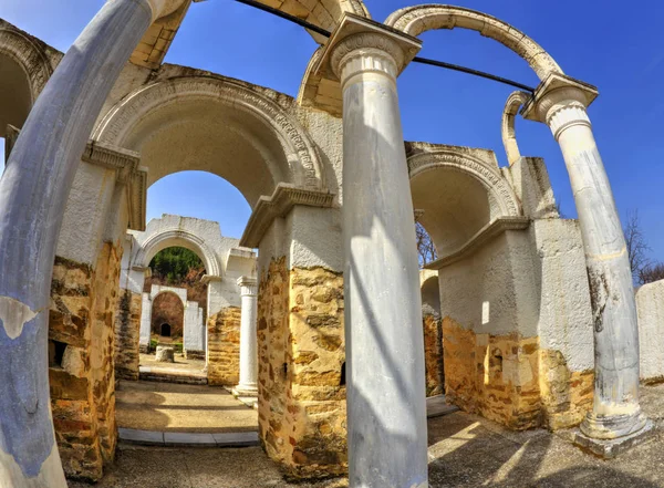 Rovine Dell Antica Chiesa Cristiana Prospettiva Fish Eye — Foto Stock