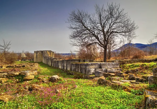 Solid Stone Wall Ruins Ancient Fortress — Stock Photo, Image