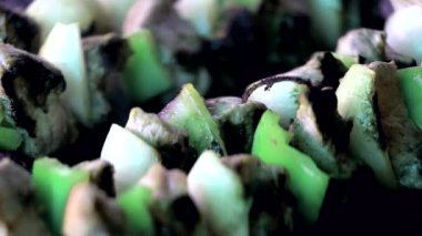 Taze et ve sebze closeup ızgara