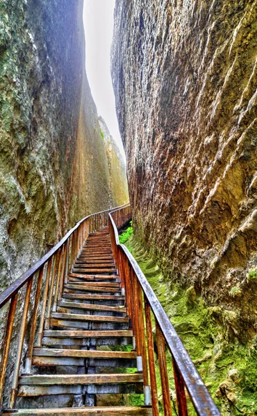 Hermosa Vista Con Escaleras Cueva —  Fotos de Stock