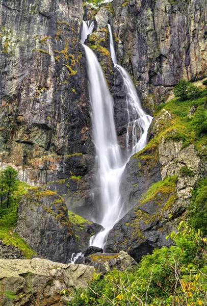 Beautiful landscape with waterfall in the mountain