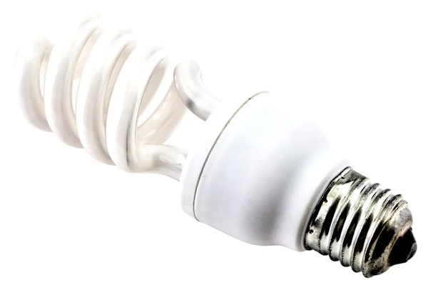 Energy Saving Bulb Isolated White Background Close View — Stock Photo, Image