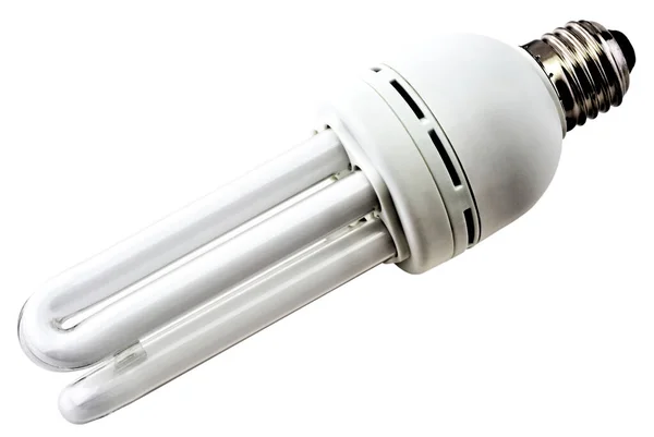 Energy Saving Bulb Isolated White Background Close View — Stock Photo, Image