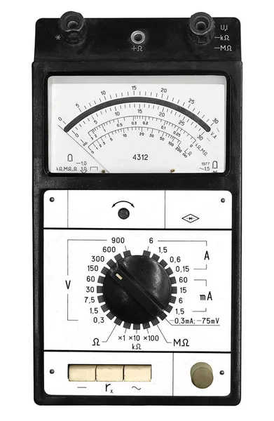 Elektrický Tester Pro Měření Napětí Proudu Odporu Rok 1977 Bílém — Stock fotografie