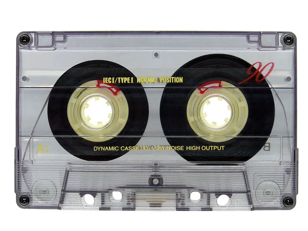 Een transparante cassette met magnetische tape voor een cassette tape re — Stockfoto