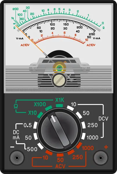 Testeur Couleur Électrique Pour Mesure Courant Électrique Tension Résistance — Image vectorielle