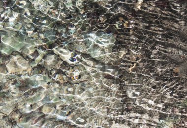 Güzel açık Göl su çakıl taşları ile