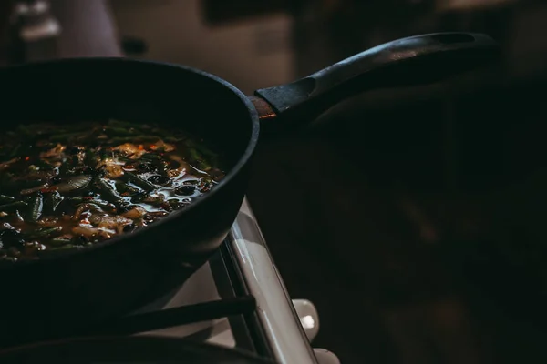 Bild Matlagning Rätter Stewing Vegetarianer För Vegetarianer Eller Maträtt Mexikansk — Stockfoto