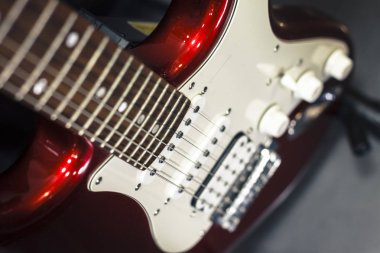 Closeup görünümünü vintage klasik elektrik rock les paul gitar