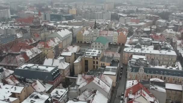 Aerial Footage Beautiful Old European Town — Stock Video