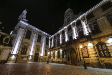 Polonya Wroclaw city şehrin tarihi merkezinin görünümü
