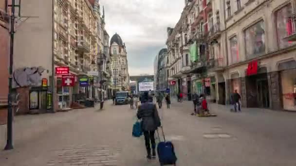 Filmato Time Lapse Strada Nella Vecchia Città Europea — Video Stock